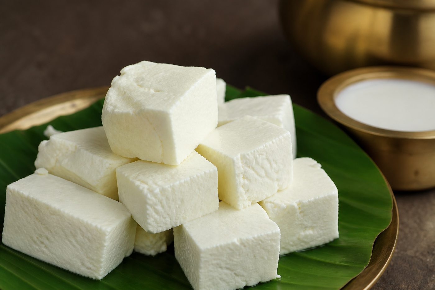 Fresh paneer made at Velavan Cow Farm