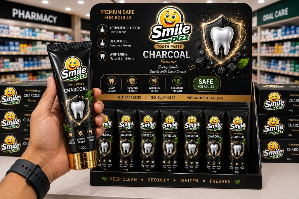 Smile plzz Charcoal flavour toothpaste 100g with activated charcoal