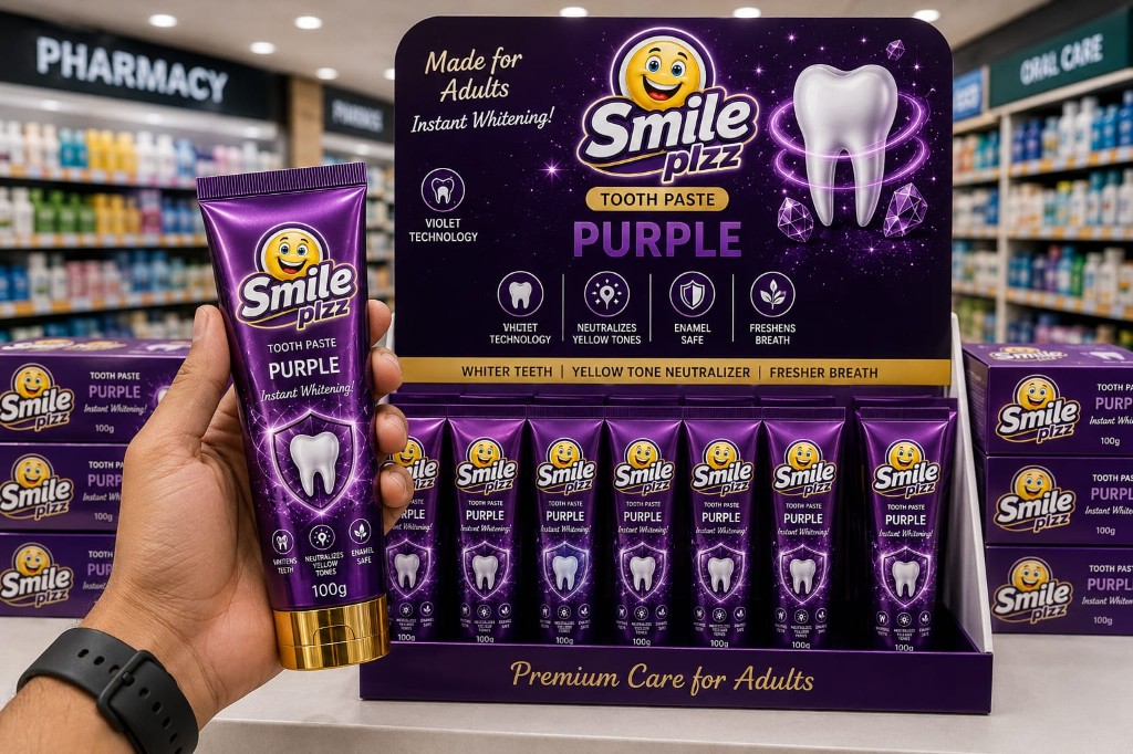 Smile plzz Purple toothpaste with violet technology whitening 100g